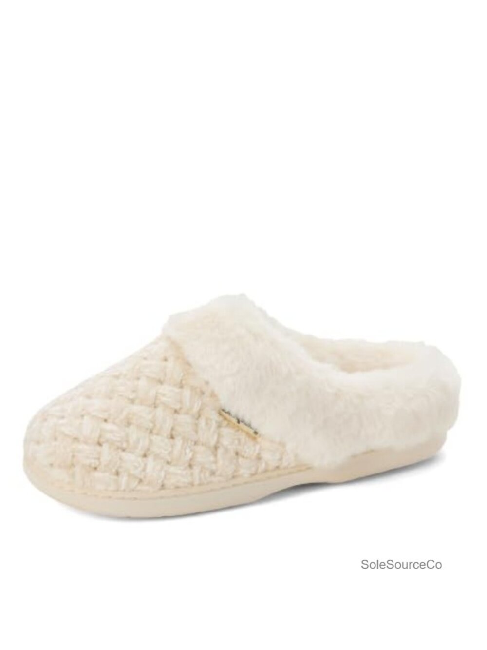 Faux Fur Memory Foam Clog Slippers for Women with Arch Support